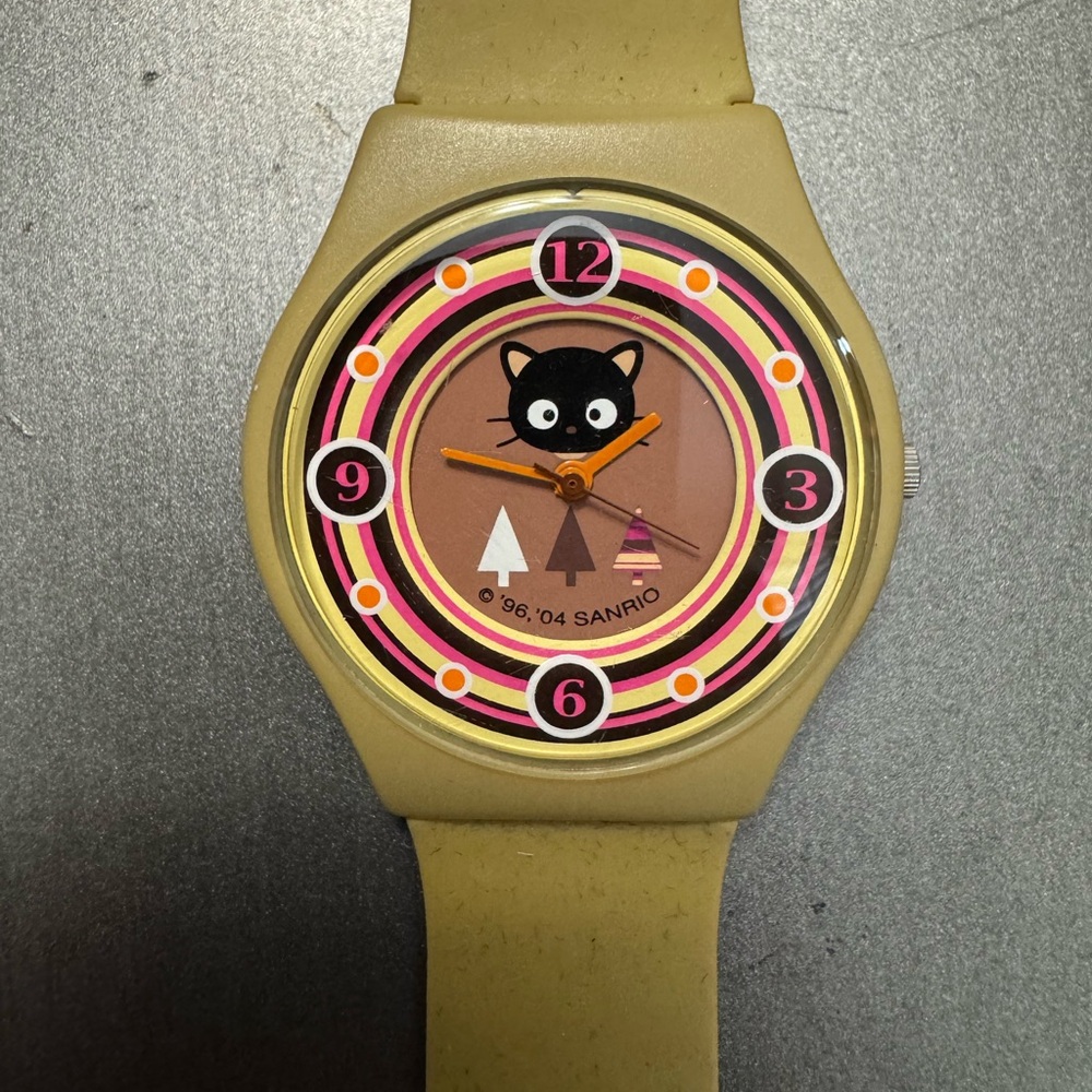 Sanrio Black and Tan Cat Watch 1996 Vintage